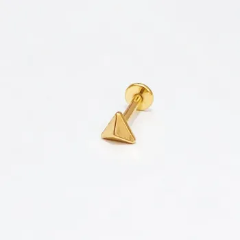 Labret em TITÂNIO PVD GOLD PIRÂMIDE 545 - Foto 2