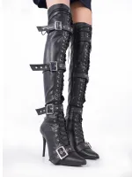 Bota Over the Knee Sofia Preta com Numeração Especial - Foto 2