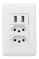 Tomada Usb De Parede Universal Bivolt 2.1a Celulares 4x2