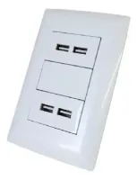 4 Tomada Usb De Parede Universal Bivolt 2.1a Celulares 4x2