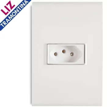 Tramontina Conjunto 1 Tomada com espelho placa  4x2