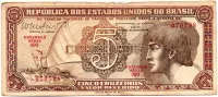 C112 - 5 Cruzeiros - Série 090 - Índio - Data: 1962 - Estado de Conservação: Regular (R)