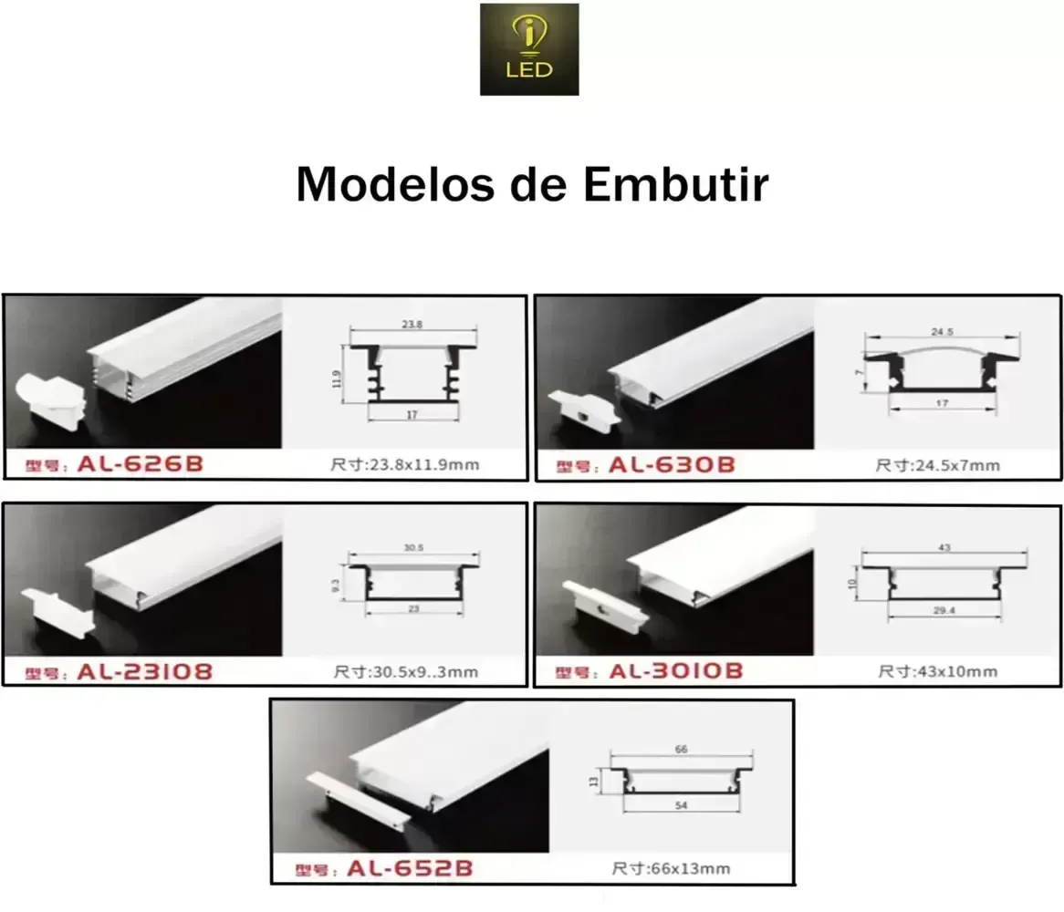 Perfil de LED Externo Alumínio 