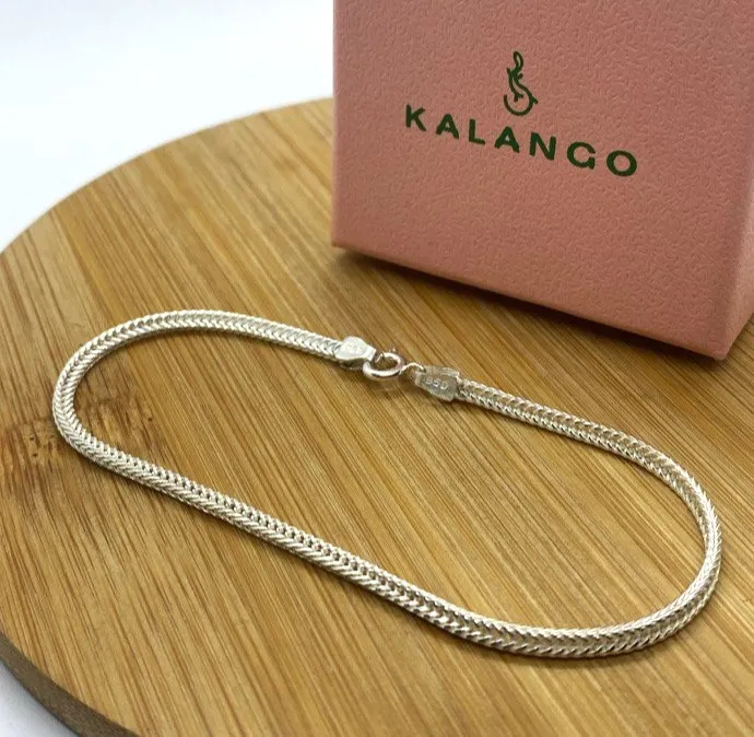 Pulseira de prata -Trançada - PUL32