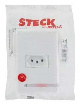 Steck Conjunto 1 Tomada com espelho placa  4x2