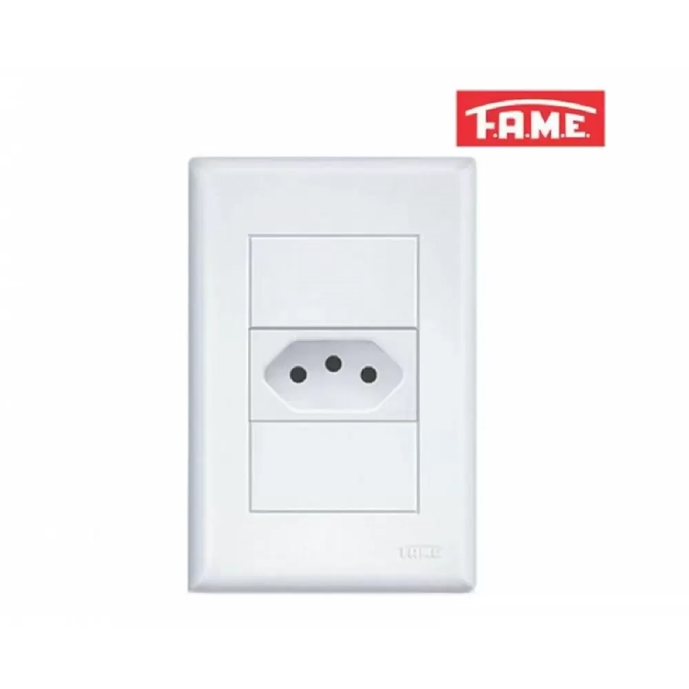FAME Conjunto 1 Tomada com espelho placa  4x2 Imagem
