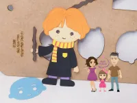 G1.288 Gabarito de Moldes em MDF Ron 17cm  + Stencil de Expressão