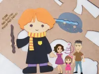 G1.288 Gabarito de Moldes em MDF Ron 17cm  + Stencil de Expressão - Foto 2