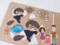 G1.289 Gabarito de Moldes em MDF Harry Potter e a Vassoura  + Stencil de Expressão - Foto 2