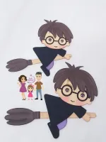 G1.289 Gabarito de Moldes em MDF Harry Potter e a Vassoura  + Stencil de Expressão - Foto 3