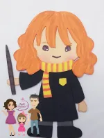 G1.291 Gabarito de Moldes em MDF Hermione 23cm  + Stencil de Expressão - Foto 3