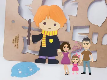 G1.292 Gabarito de Moldes em MDF Ron 23cm  + Stencil de Expressão