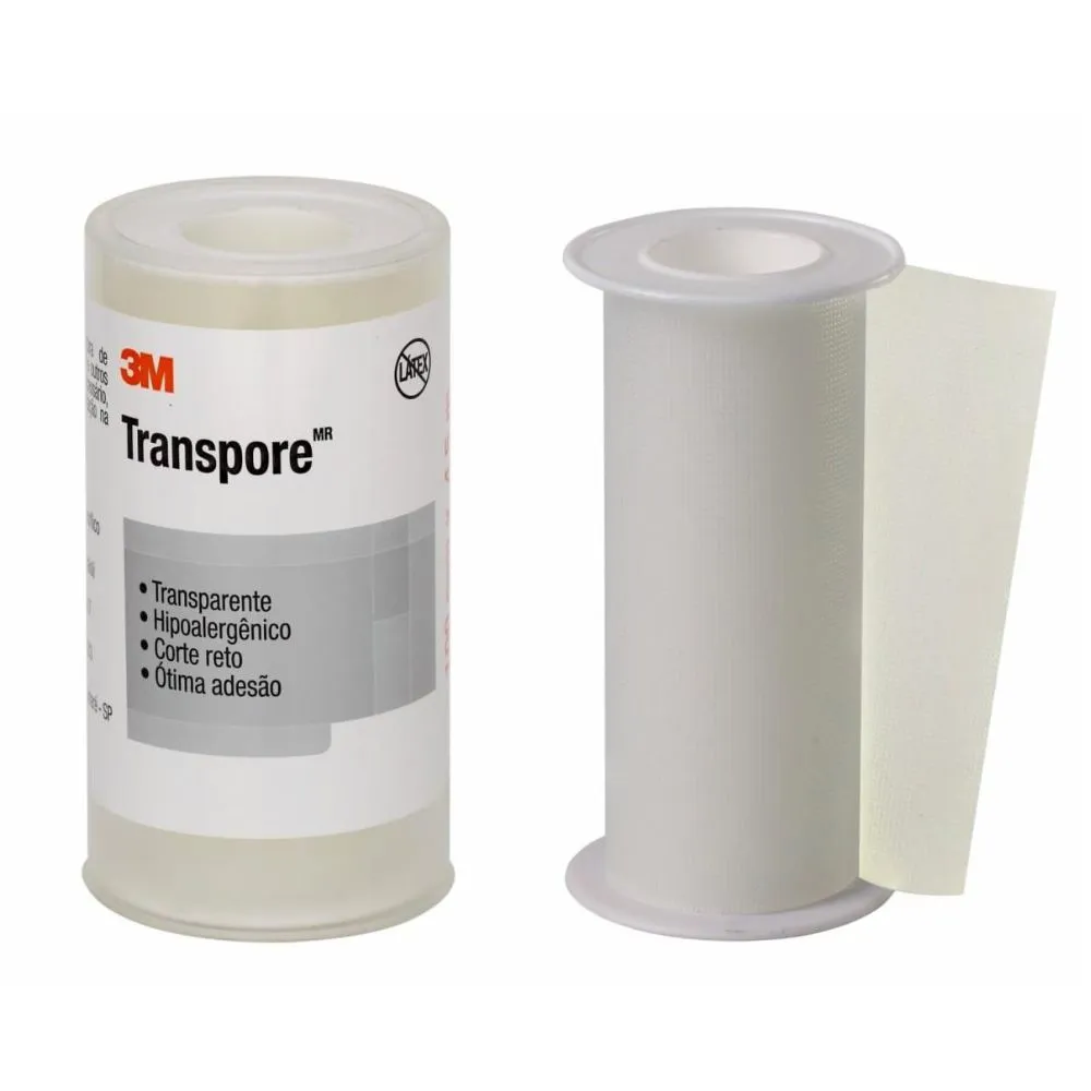 Fita Transpore 10x4,5cm Plástica Transparente Microperfurada - 3M