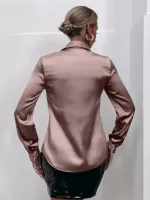 Camisa Cetim Sólido Botão frontal - Foto 3
