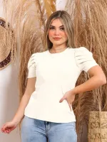 blusa feminina liso com manga curta - Foto 2