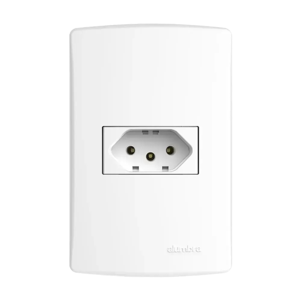 Alumbra Conjunto 1 Tomada com espelho placa  4x2 Imagem