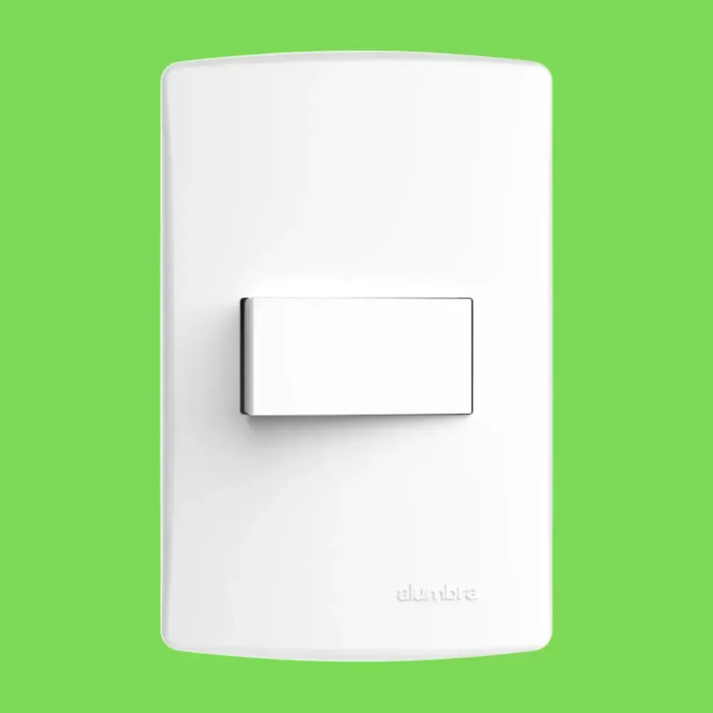 Alumbra Conjunto 1 Interruptor simples com espelho placa 4x2