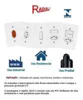 Radial Conjunto 1 Tomada com espelho placa  4x2 - Foto 3