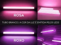 Lampada Tubular Led 18W 120cm T8 Bivolt Roxa - Foto 2