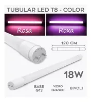 Lampada Tubular Led 18W 120cm T8 Bivolt Roxa - Foto 3