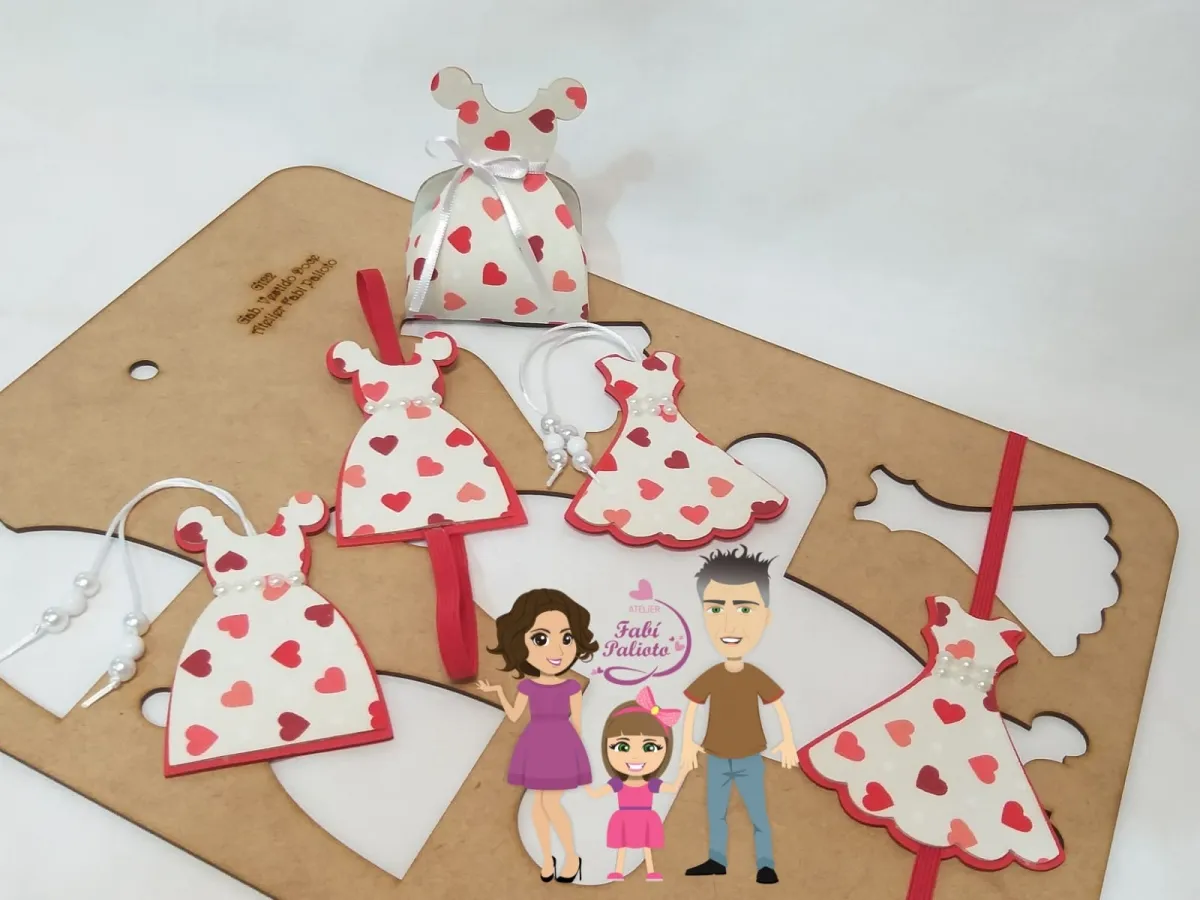 G122     Gabarito de Moldes em MDF Vestido Doce