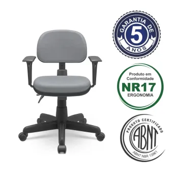 Cadeira Multiregulável NR17 Operativa Plus  Secretaria M1 Encosto Regulável e Braços Regulaveis 
