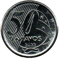 2022 - 50 Centavos - Moeda Brasil - Estado de Conservação: Flor de Cunho (FC)