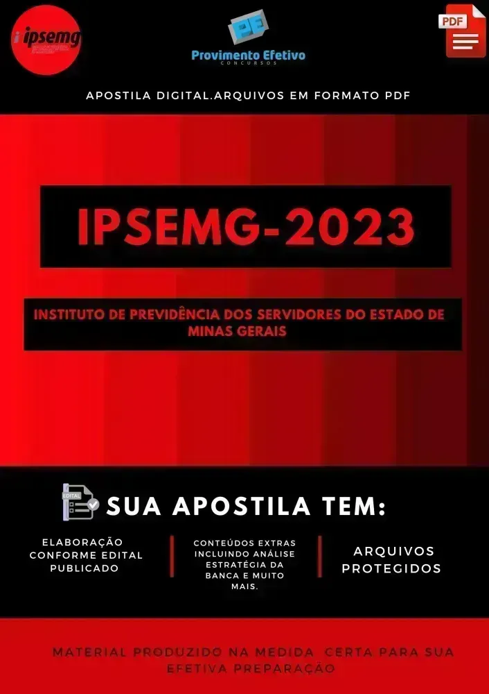 Apostila IPSEMG Técnico Enfermagem Técnico 2023 Imagem