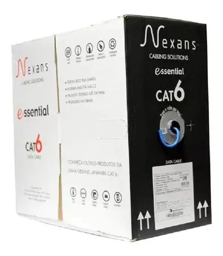 Nexans Cabos De Rede Cat6 4 Pares - Cabo de Internet RJ45 PC Rolo 305 metros Caixa 