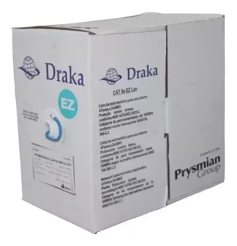 Prysmian Drake Cabos De Rede Cat5 4 Pares - Cabo de Internet RJ45 PC Rolo 305 metros Caixa Imagem