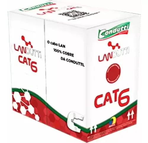 Condutti Cabos De Rede Cat6 4 Pares - Cabo de Internet RJ45 PC Rolo 305 metros Caixa 