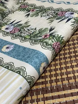  TECIDO TRICOLINE FLORAL DIGITAL campestre ref.02