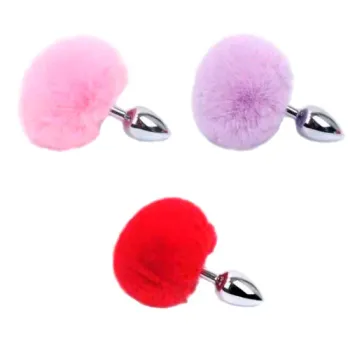 Plug Anal Metal 6cm x 2,5cm Rabo Pom Pom - BJ10048