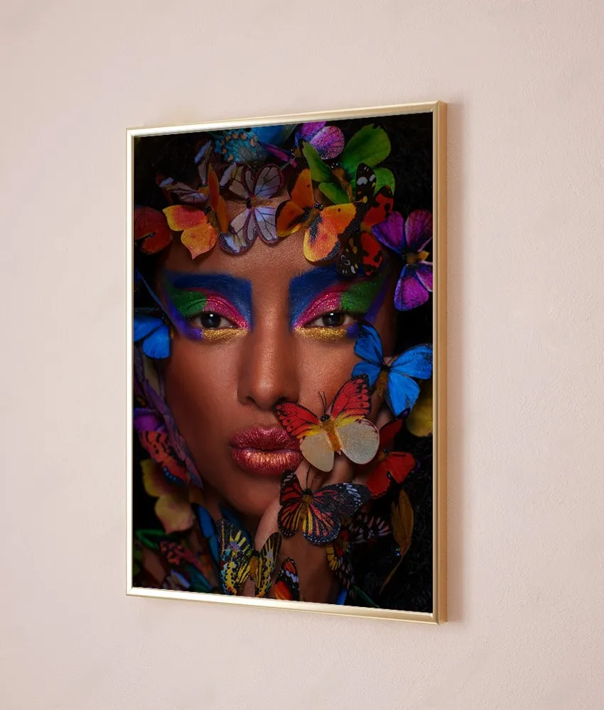 Quadro Mulher Borboleta Imagem