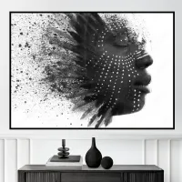 Quadro Rosto perfil pintura black - Foto 2