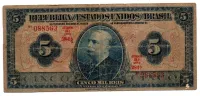 .R100b - 5 Mil Réis - 19° Estampa - Série 284 - Asinada a Mão / Autografada - Barão do Rio Branco - Data: 1936 - R