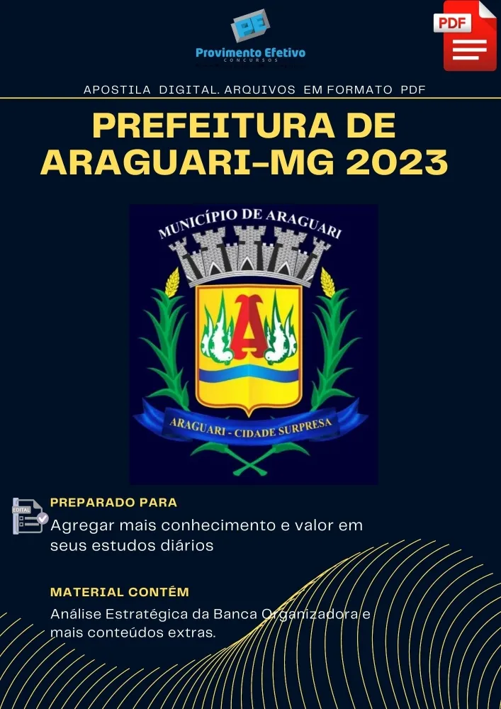 Apostila Prefeitura Araguari MG Técnico Informática 2023 