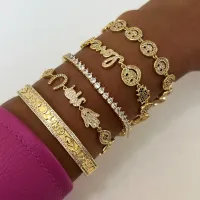 Pulseira Pingentes Cool Cravejados com Microzircônias - Ouro 18k - Foto 3