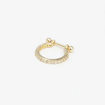 Argola Conch M016-07 Banho de Ouro c/ Pedra BNH17