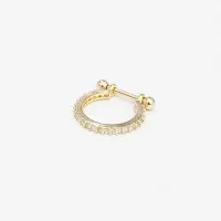 Argola Conch M016-07 Banho de Ouro c/ Pedra BNH08