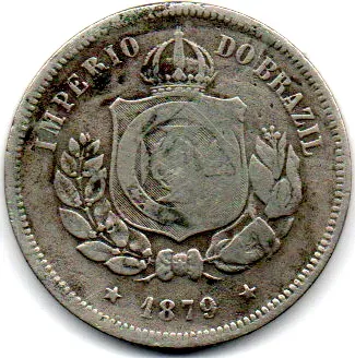 1879 - 100 Réis - Moeda Brasil Império