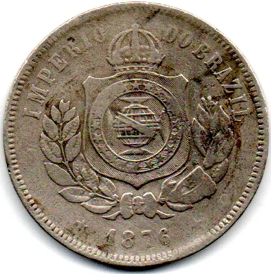 1876 - 200 Réis - Moeda Brasil Império Imagem