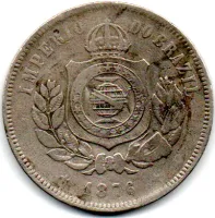 1876 - 200 Réis - Moeda Brasil Império