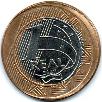 2007 - 1 Real - ERRO: Disco Descentralizado (Boné) - Moeda Brasil
