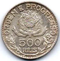 1913 - 500 Réis - Prata .900 - Aprox. 5g - 22mm - Moeda Brasil - Foto 2