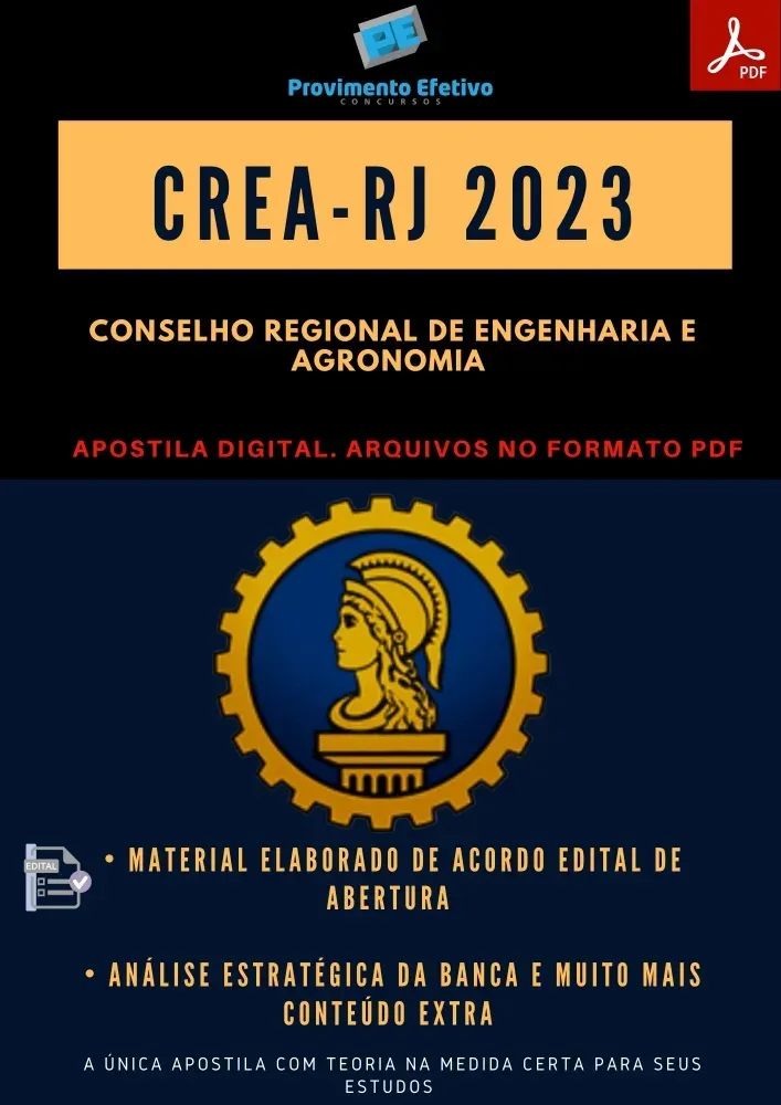 Apostila CREA RJ Agente Fiscalização Ano 2023 