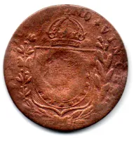 1828G - 40 Réis - C/ Carimbo Geral de 10 - Moeda Brasil Império - Foto 2