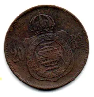 1869 - 20 Réis - C/ Ponto (Rs.) - Moeda Brasil Império - Foto 2