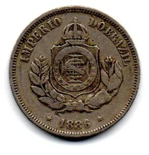1886 - 50 Réis - Moeda Brasil Império