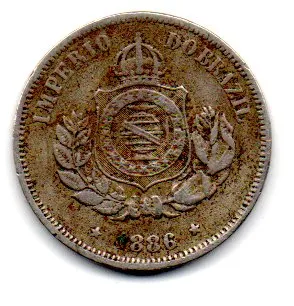 1886 - 50 Réis - Moeda Brasil Império